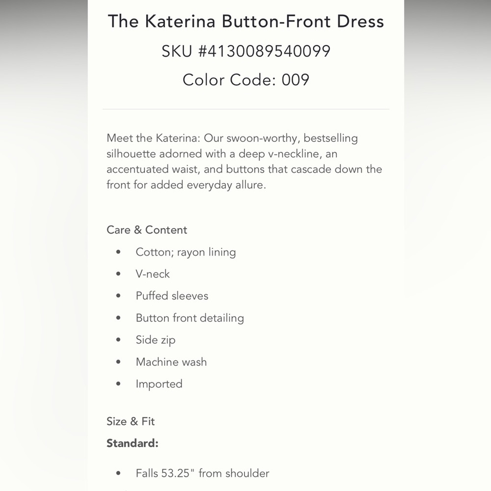 🍀SOLD🍀 Anthropologie NWT The Katerina Button-Front Dress size M. - Picture 6 of 16